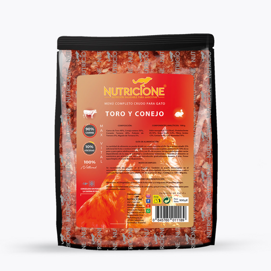 ★ Suscripción mensual Menú Nutricione (Toro y Conejo) - 6KG/ 1 mes