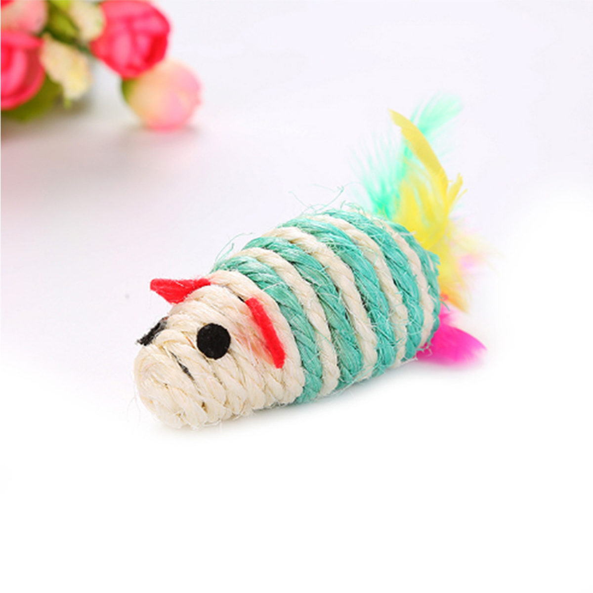 Ratón Sisal 14cm con pluma
