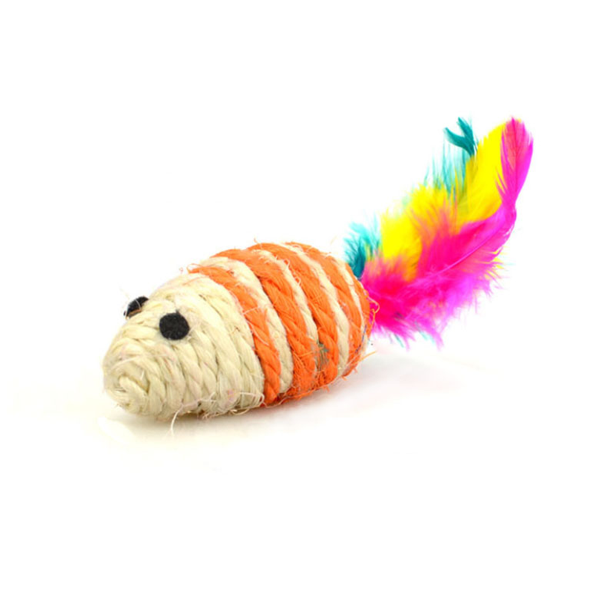 Ratón Sisal 14cm con pluma